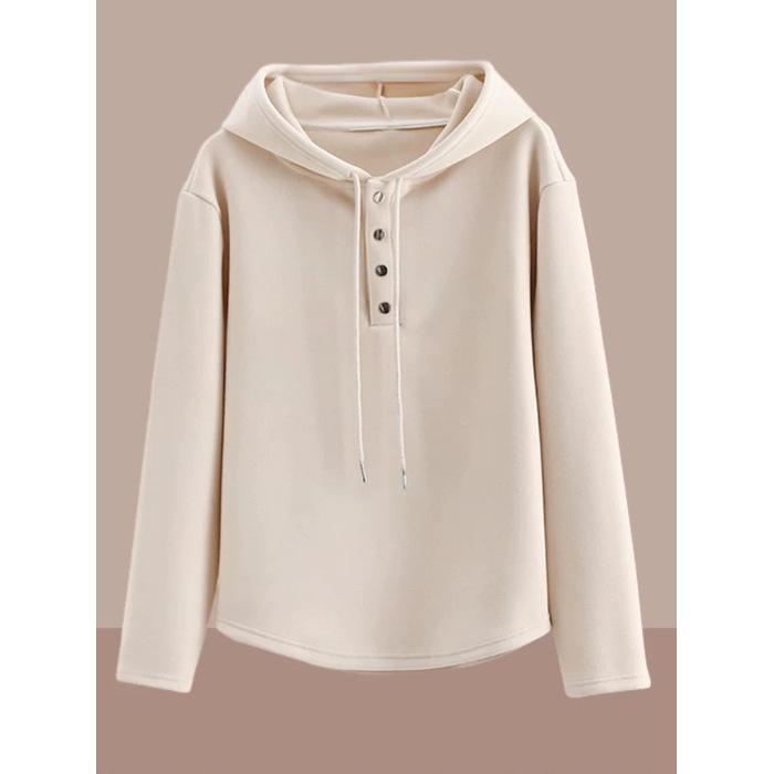 [German velvet] Autumn new women s sweater women s short top women s hooded long sleeves foreign fashion 3XL абрикосовый