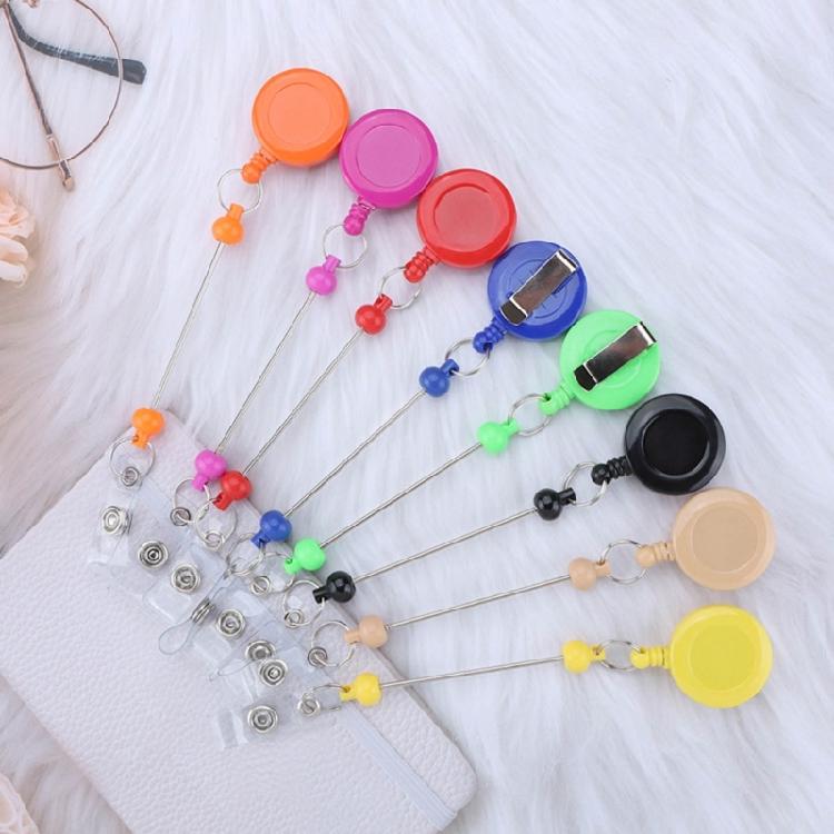 Portable Keychain with Retractable Beaded String Personalized Keyring Accessory