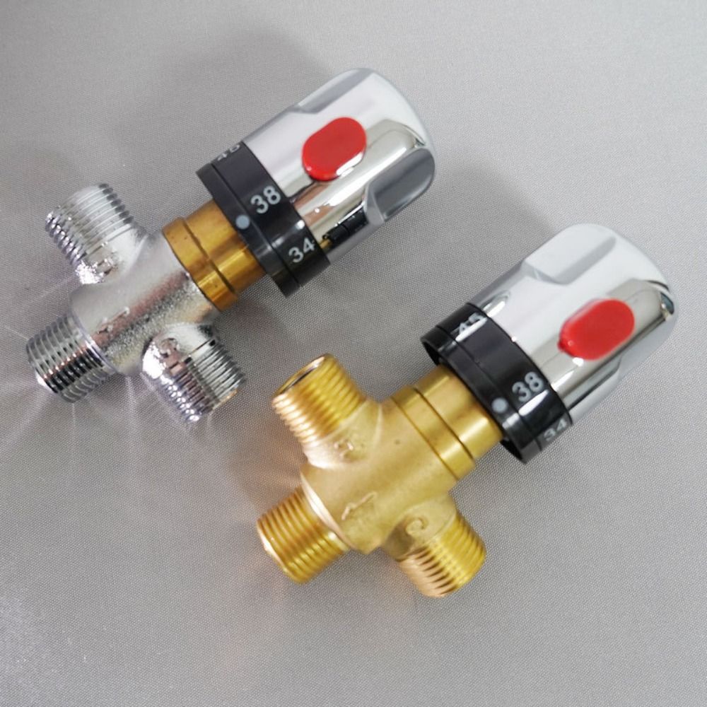 Hot and Cold Control Brass Thermostatic Valve Solid Brass Temperature Control Valve  Shower System
