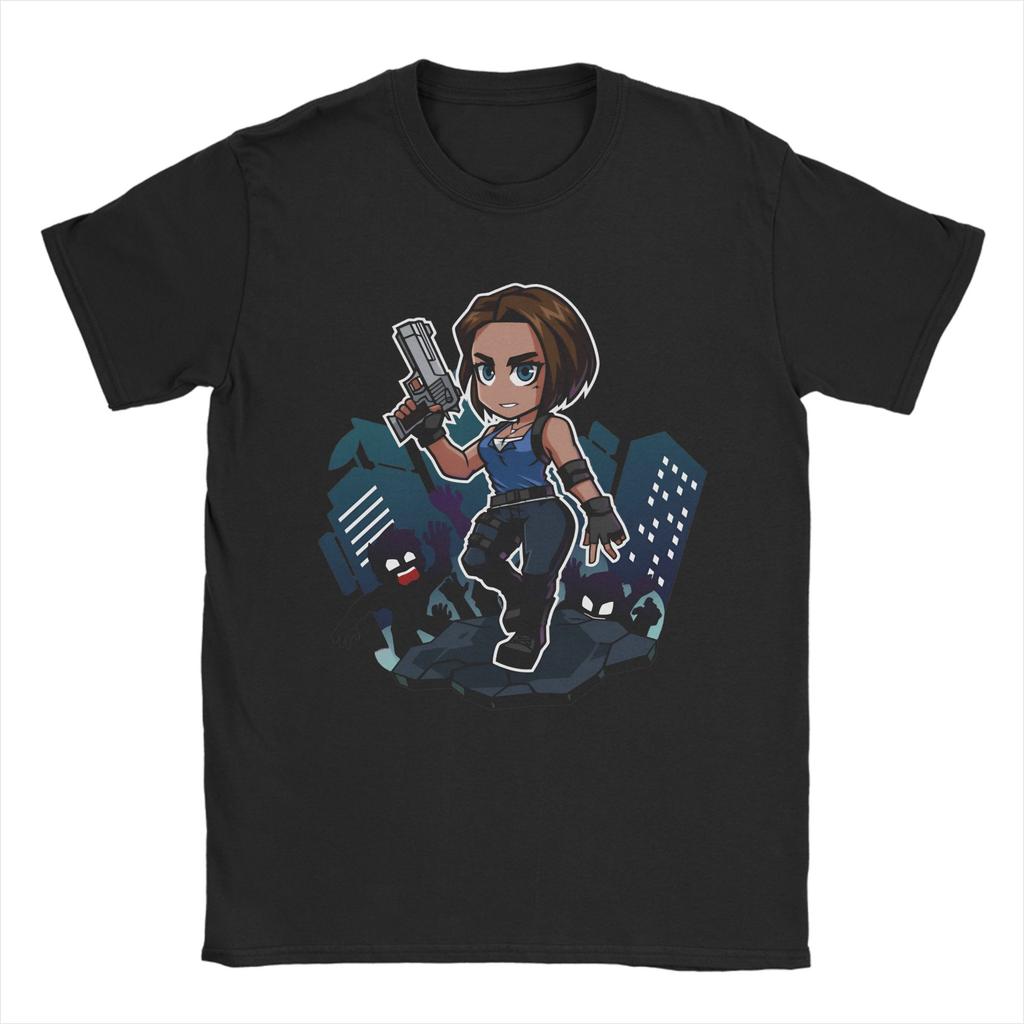 Jill Valentine TShirts for Unisex Funny Pure Cotton Tee Shirt Round Collar Short Sleeve T Shirts Party Clothing