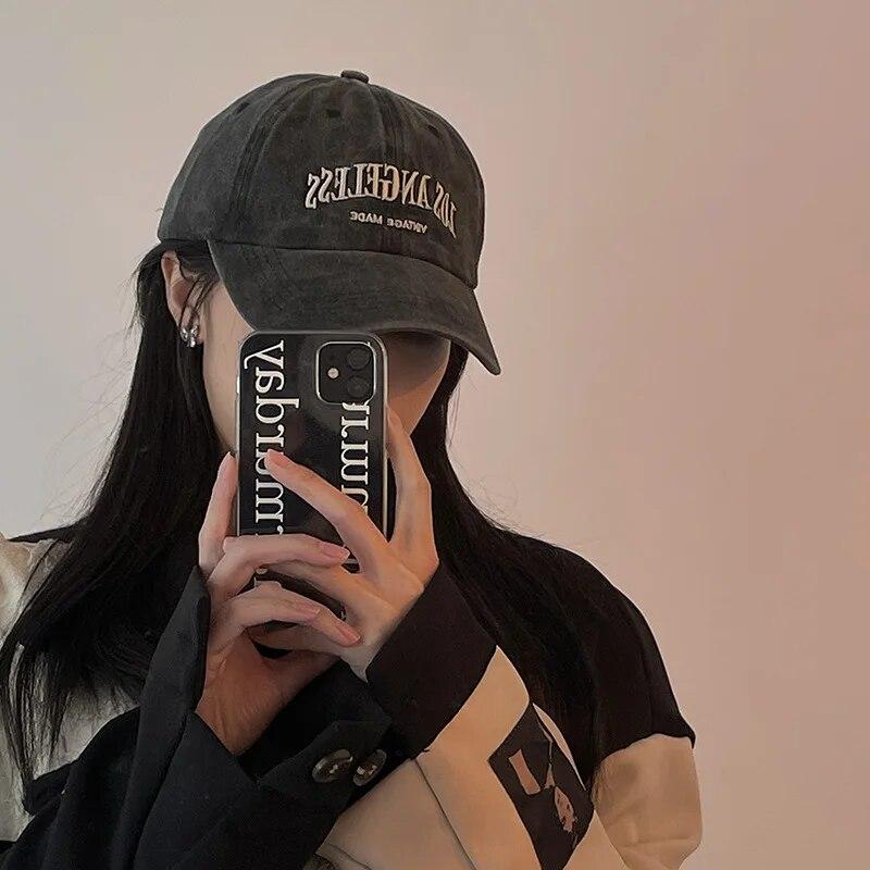 Șapcă vintage din bumbac spălat unisex, șapcă de baseball cu broderie cu litere, bărbați și femei, căciuli sport în aer liber