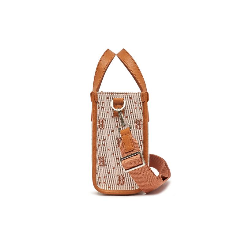 MLB Synthetic Leather Tote Bag, Shopping Bag, Handbag, Crossbody Bag, Shoulder Bag Small Women's Brown Casual 3AORS013N-43BRS