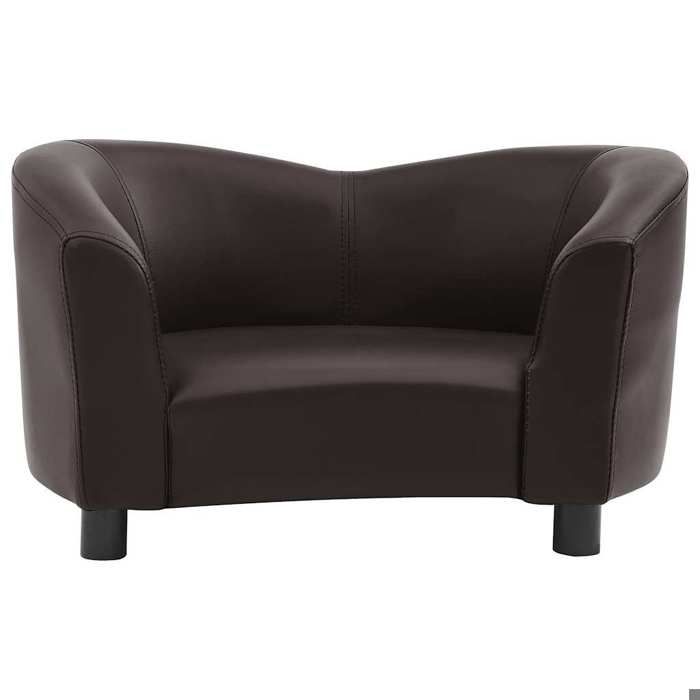 VidaXL Canapé pour Chien Marron 67x41x39 cm Similicuir Sofa pour Chat Animaux 170947