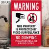 2D Flat Aluminum Sign 8x12 Sign "WARNING" Durable Outdoor Aluminum Sign for Business And Parking Regulations