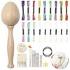 Wood Darning Egg and Needle Thread Adult Kid DIY Handicraft Home Sewing Tool