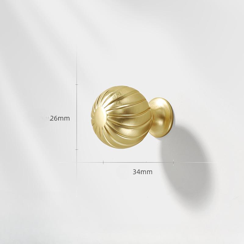Zinc Alloy, Corrugated, Round, Round Handle, Bedside Table Wardrobe, Wine Cabinet Drawer, Gold Handle, Simple Kitchen Cabinet