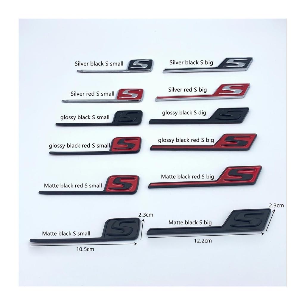Yzw6688 ABS S Badge Emblem Car Trunk Sticker Compatible with S/E63S C63S GLC63S GLE63S