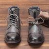 Plus Size Men's High-Top Leather Workwear Ankle Boots - US Size Fashion Martin Boots