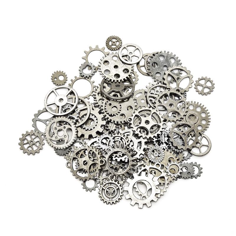 Steampunk Multicolor Gear Pendant: DIY Alloy & Resin Jewelry Accessory