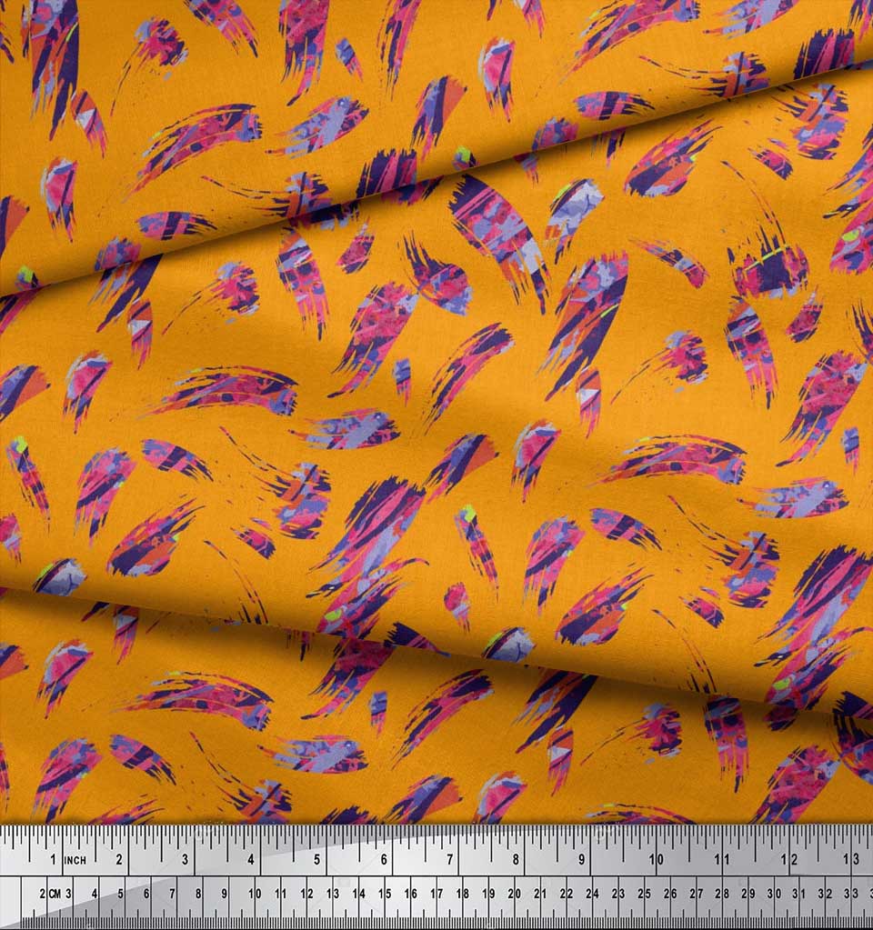 Soimoi Japonský krepový satén Látka Abstraktní potisk tahů štětcem Látka na metr 42 palců