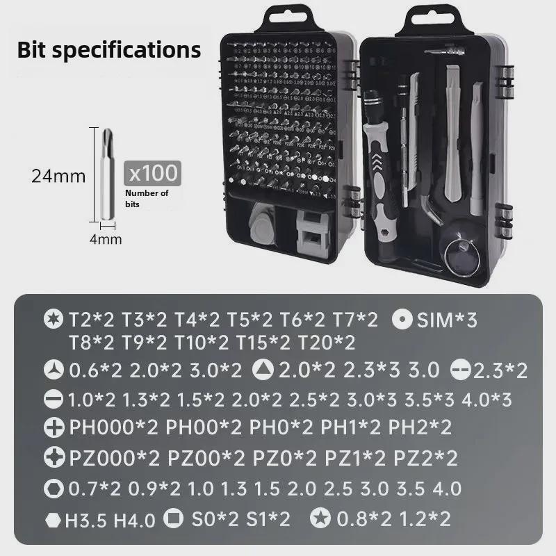 115-dílná přesná magnetická sada šroubováků pro opravy elektroniky