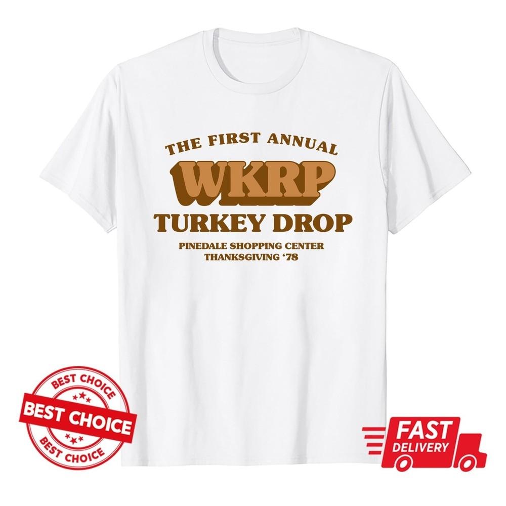 

WKRP Thanksgiving Day Turkey Drop 1978 Unisex White T-Shirt S-3XL S