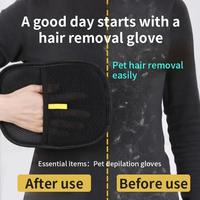 Pet Electrostatic Hair Removal Gloves Dog Cat Hair Removal Brush Gloves Hair Adhesive Gloves Carpet Clothing Hair Cleaning Brus