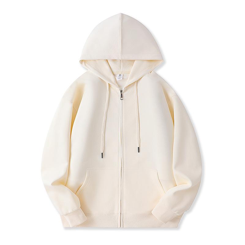 Zipper Fashion Youthful Pullover Hooded Sweatshirt for Men Solid Color Sports Casual High-Street Hoodie Jacket