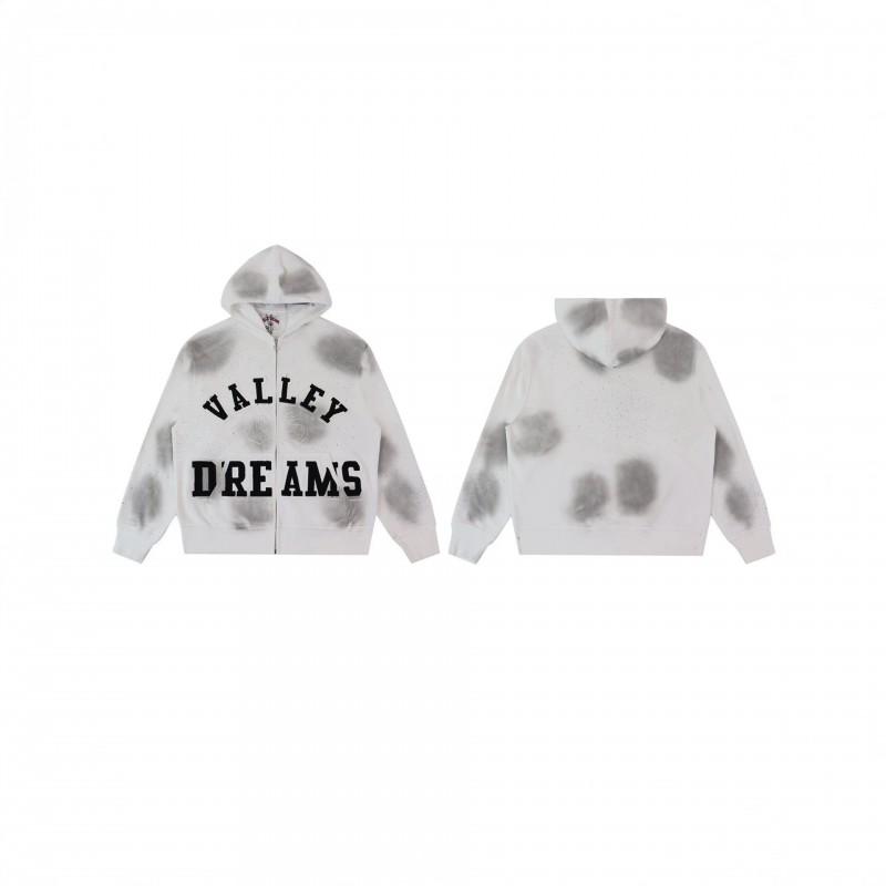 Felpa con cappuccio da uomo oversize con zip e dettagli ricamati con strass, cotone pesante, streetwear