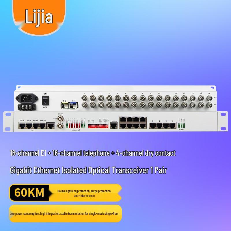 

LIJIA 16E1 16-Phone 4GE Integrated Optical Multiplexer