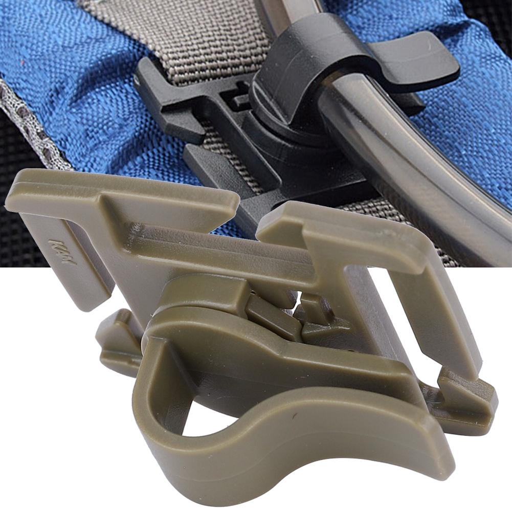 10 pcs Adjustable Drink Tube Clip Rotatable Outdoor Backpack Buckle Backpack AccessoriesBrown