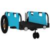 VidaXL Remorque de Vélo, Chariot de Transport avec Barre d'Attelage, Remorque de Bicyclette avec Drapeau pour Bagage, Bleu 94184