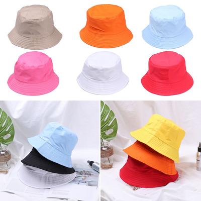 Summer Casual Outdoor Sunscreen Bucket Hat Sun Caps Candy Color Fisherman Cap