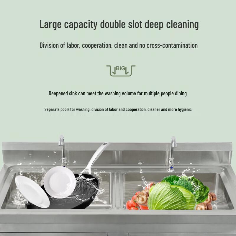 Kujucun Commercial Stainless Steel Sink and Workbench