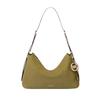 Nolita Logo Hobo Bag Cow Leather Shoulder Bag Medium Women's Olive Green