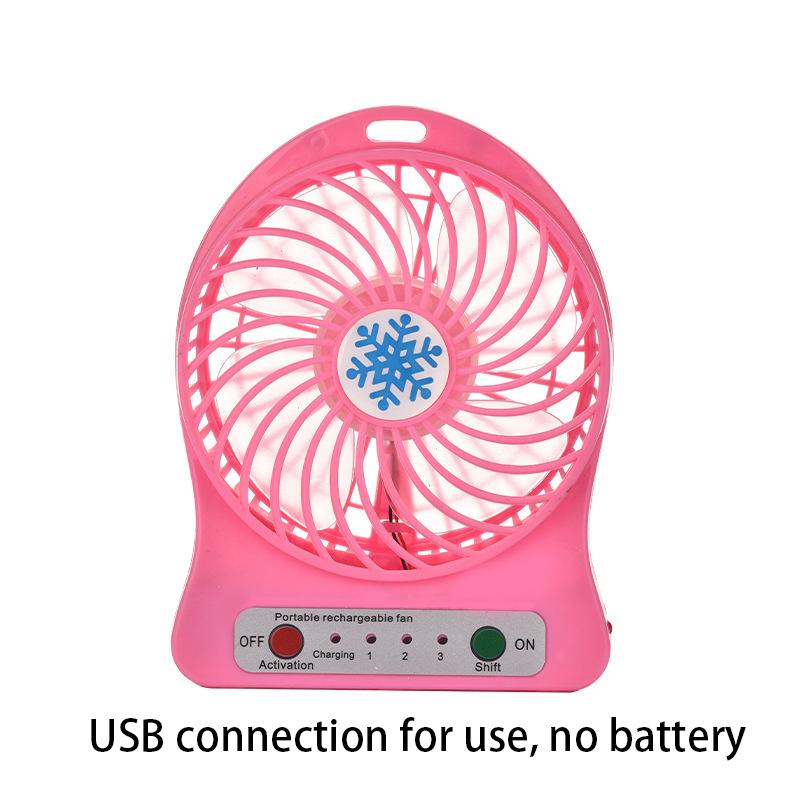 USB Desktop Small Fan Student Rechargeable Mini Fan Snowflake Fan Night Light