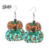 Decorative Leopard Print Earrings 1 Pair Fall Pumpkin Earrings, Acrylic Dangle Autumn Drop Statement Thanksgiving Halloween Jewelry for Women