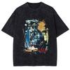 Japanese Manga Lain Print Tshirt For Men Women Clothing Harajuku Washed Oversized T Shirt Summer Cotton Short Sleeve Tee Tops
