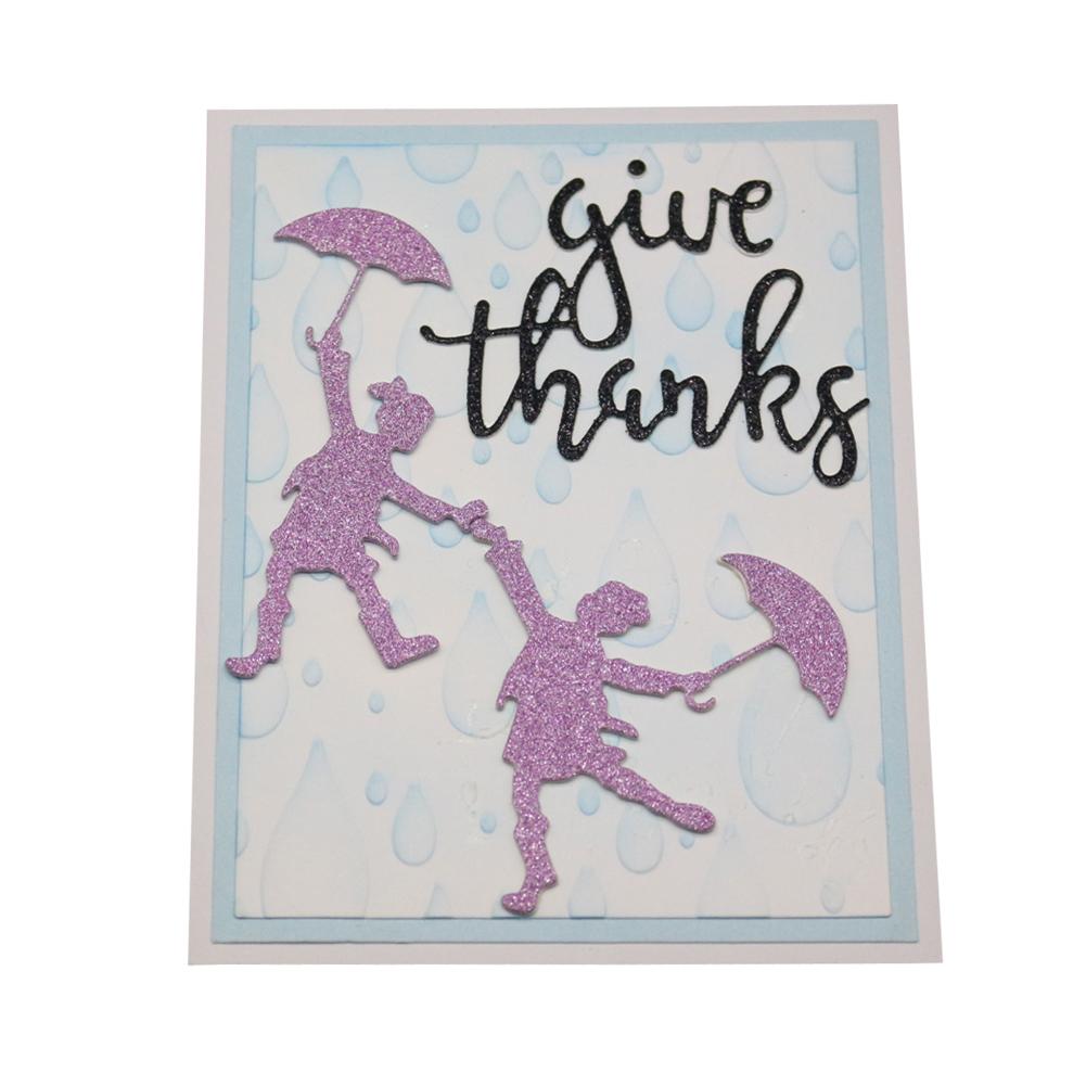 Litere Dă Mulțumiri Cadru Metalic Argintiu Șablon Embosare Matrițe de Tăiere Pentru Scrapbooking DIY Album de Hârtie Confecționare Carduri