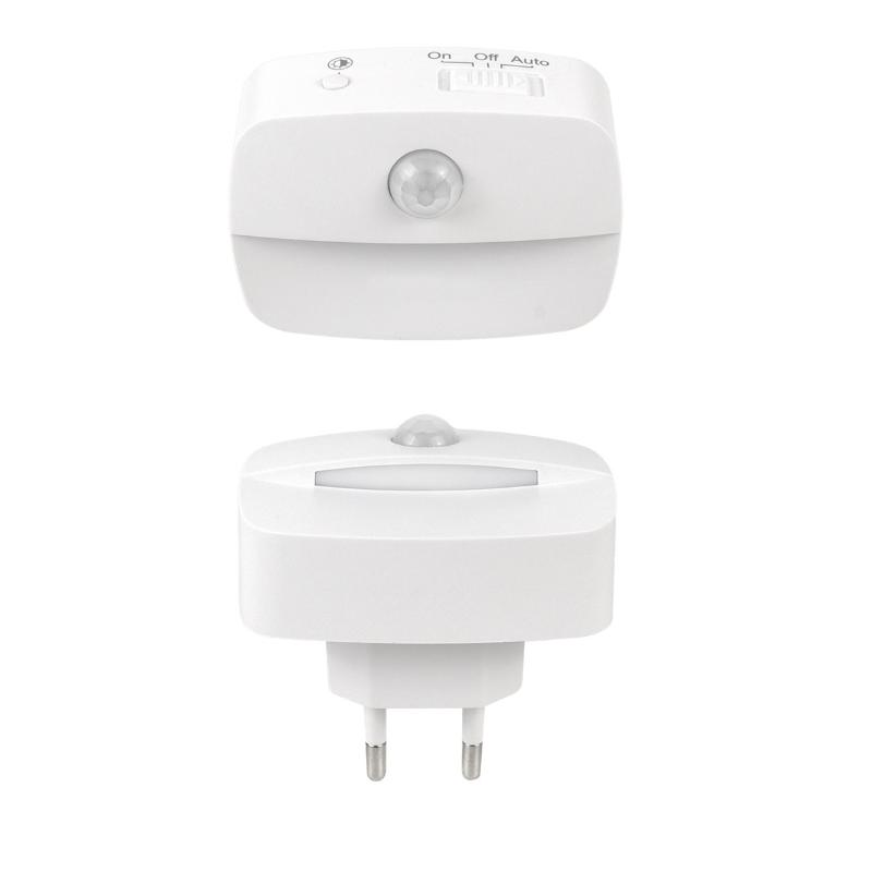LED Motion Sensor Night Light Plug In EU US Plug Soft Warm Wall Lamp for Baby Kids Room Stairs