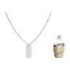 Retro Small Square Adjustable Stainless Steel Necklace Men and Women Same Style Couple Model 2743992 35000058-silver One Size Fits All