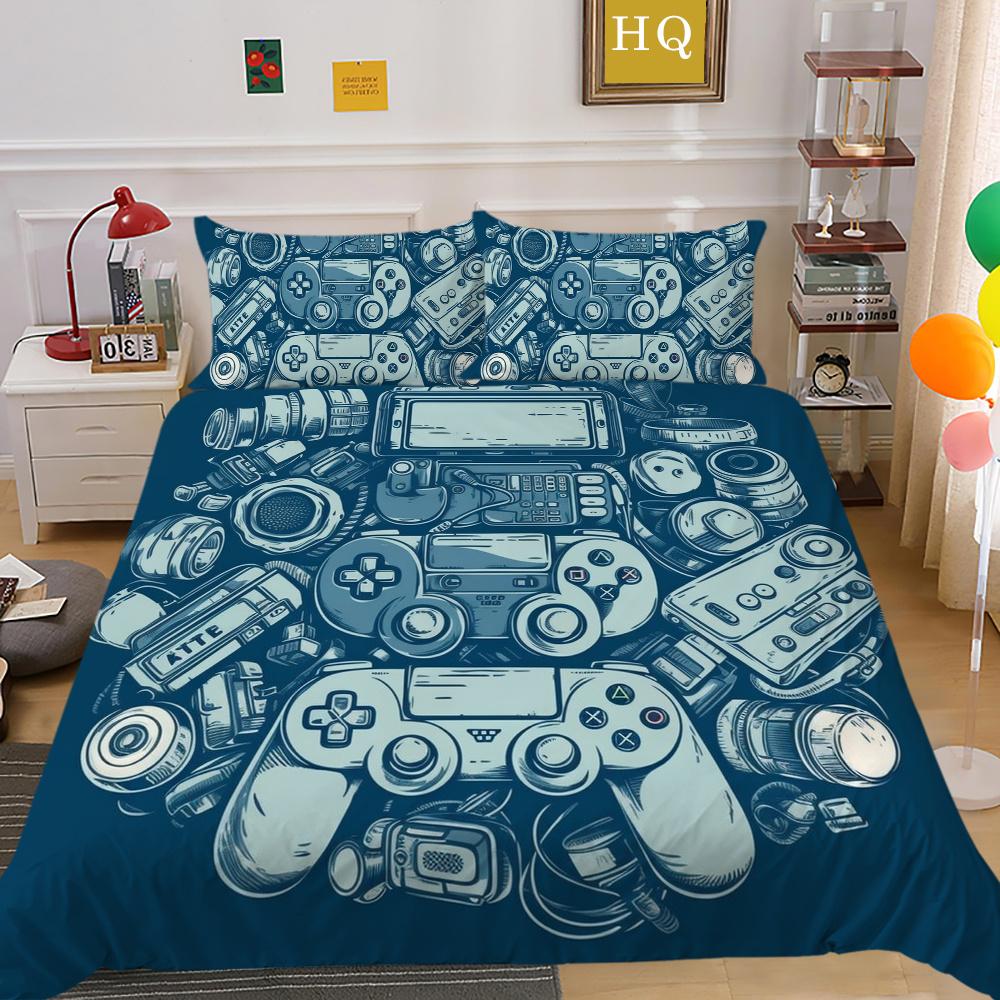 3D Game Console Printing Bedding Set Twin Size Bed Set Cover Children Fashion Design Pillowcase High Quality Bedspread
