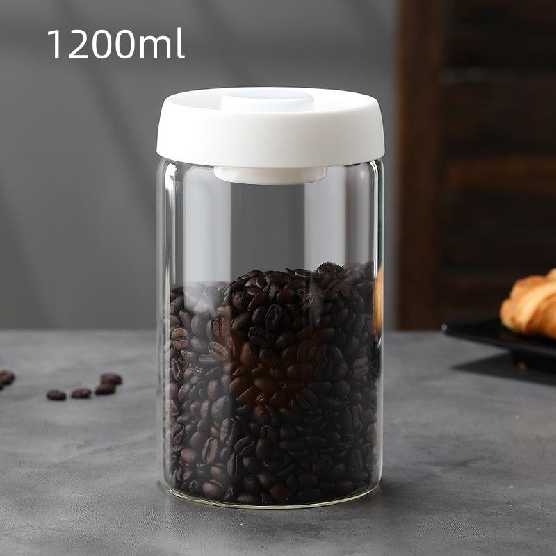 Coffee Jar Manual Vacuum Moisture Proproof Storage Jar Kitchen High Borosilicate Glass Tea Jar Coffee Bean Storage Sealed Jar
