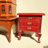 1/12 Scale Miniature Wooden Nightstand Vintage Cabriole Leg Design With Working Drawer For Dollhouses