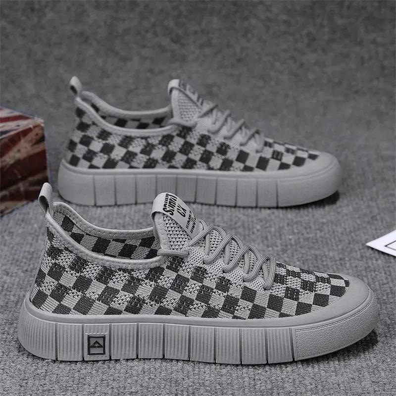 Fashion Summer Sneakers Man Breathable Mesh Vulcanize Shoes for Men Tennis Classic Original Social Deals Walking Common Designer Luxury