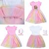 Cocomelon Kinder Mädchen Prinzessinnenkleid Mit Kurzem Ärmel Cartoon Anime Druck Und Atmungsaktivem Netzstoff