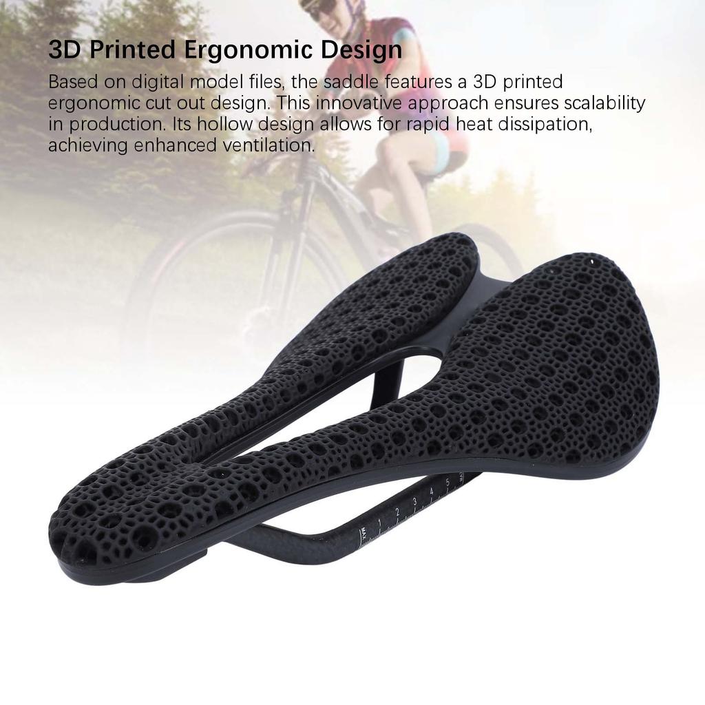 Road Cycling Seat Carbon Fiber Shock Absorption Comfortable Rapid Heat Dissipation Lightweight 3D Printed Cycling Saddle