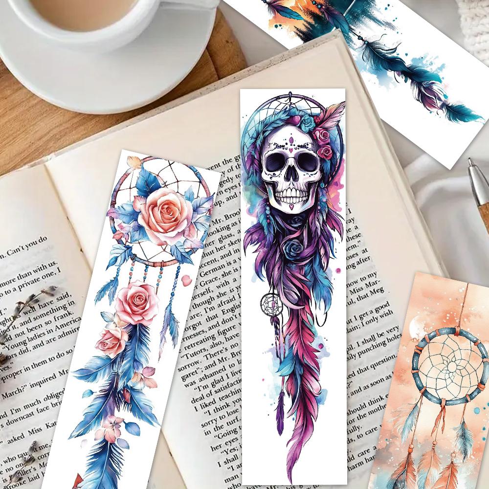 32pcs, Abstract skull bookmark, suitable for back-to-school season, Christmas, Halloween, teachers, readers, and birthdays.