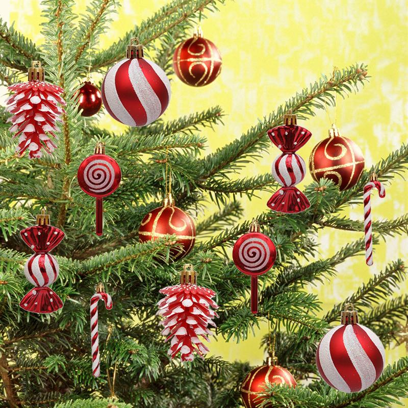Christmas Candy Donuts Pine Cones Plastic Products Christmas Tree Hanging Home Decoration Christmas and New Year Gifts Supplies