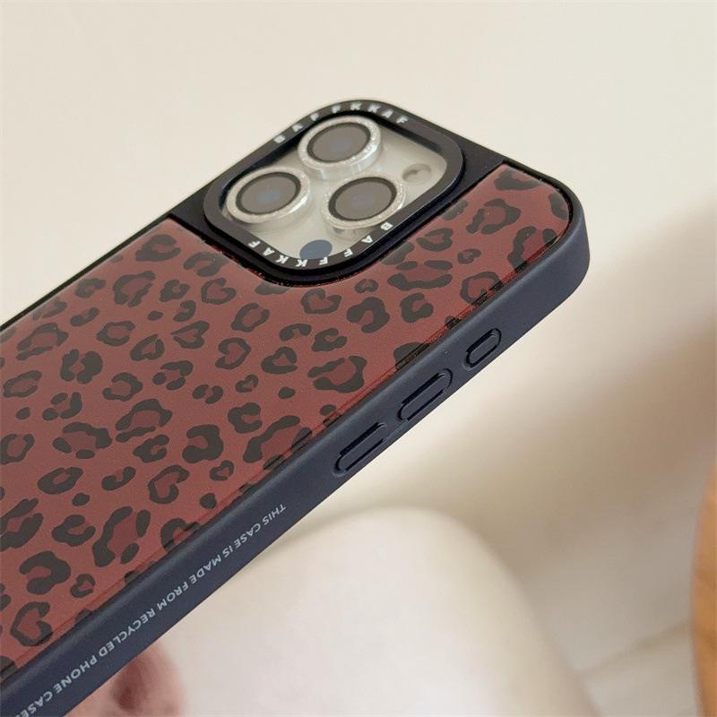 Premium Brown Leopard Print Epoxy Case for iPhone 17/16 Pro Max/15/14