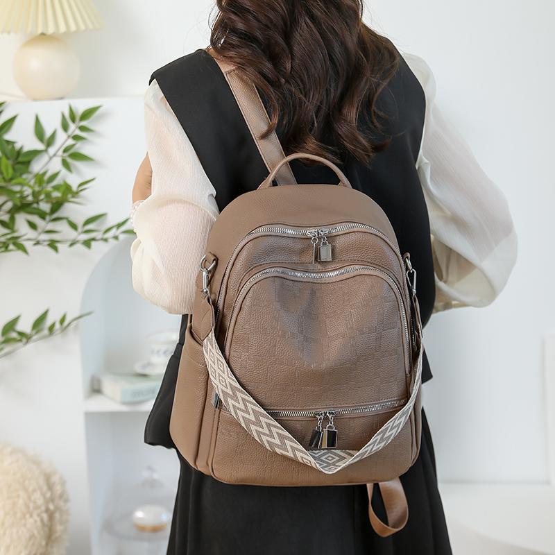 Women's PU Backpack Outdoor Travel Large Capacity Backpack Multi-function Shoulder Bag