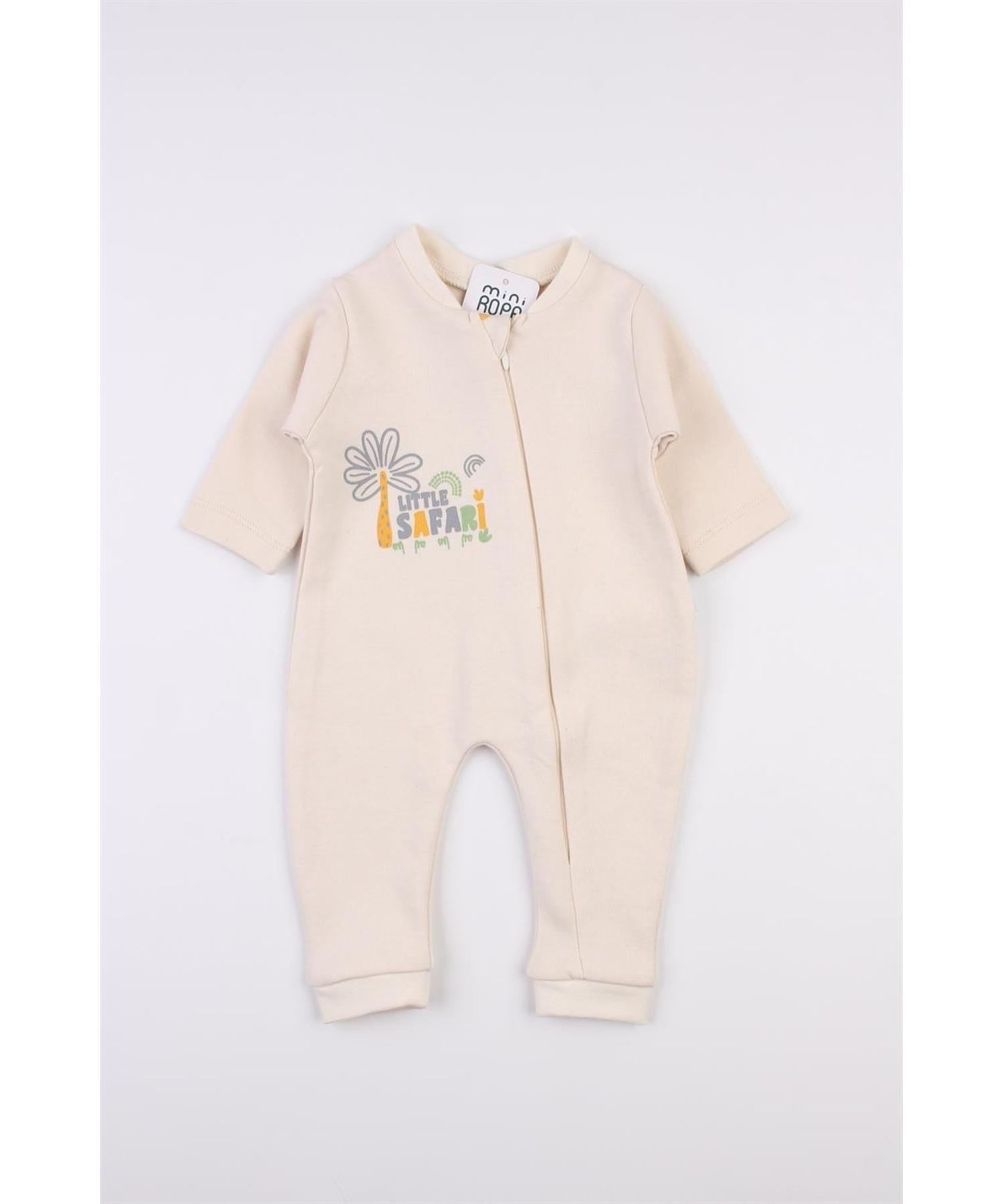 

Safari Natural Zippered Baby Rompers Without Booties