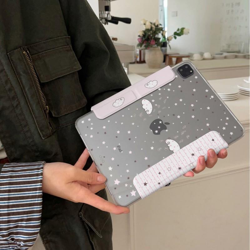 IPad 10th Gen Mini Air 8 Pro Case With Wing Star Design Ins Style Detachable Side Cover PC Material Shockproof Stand Sleep