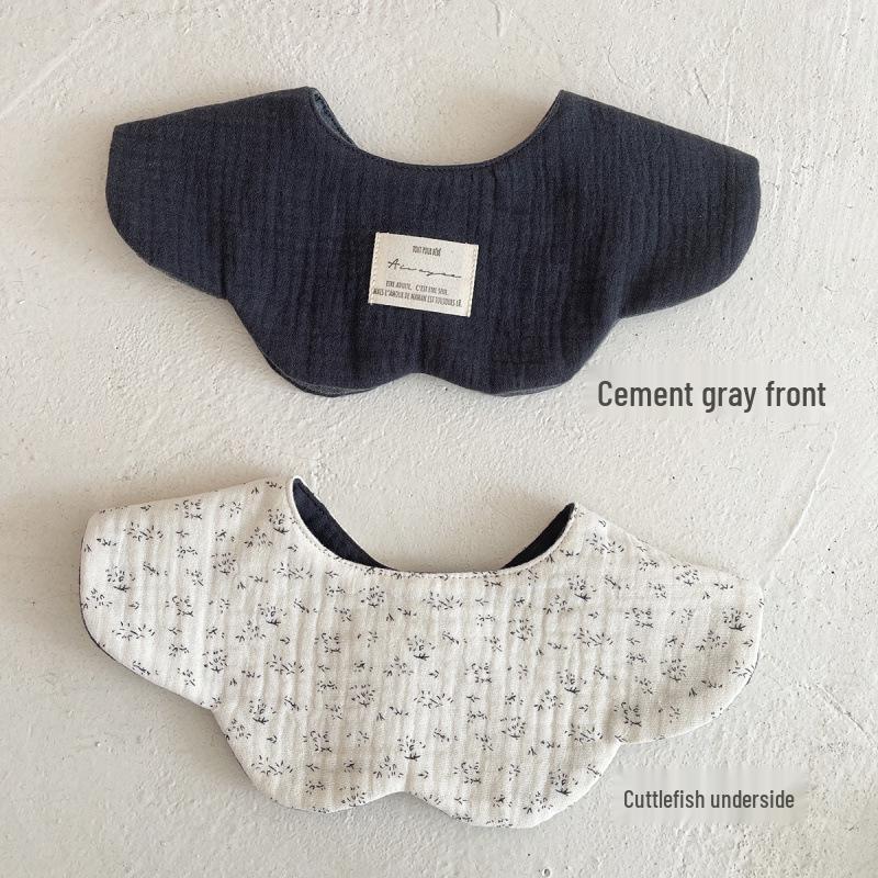 Pure Cotton Korean-Style Baby Drool Bib - Lightweight, Absorbent, Anti-Spit Up, Petal Design