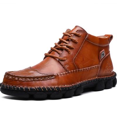 38-48 Men's Large Size Handmade Casual Rubber Leather Shoes Soft Soles Wedding Shoes Leather Boots for Men Boots for Men