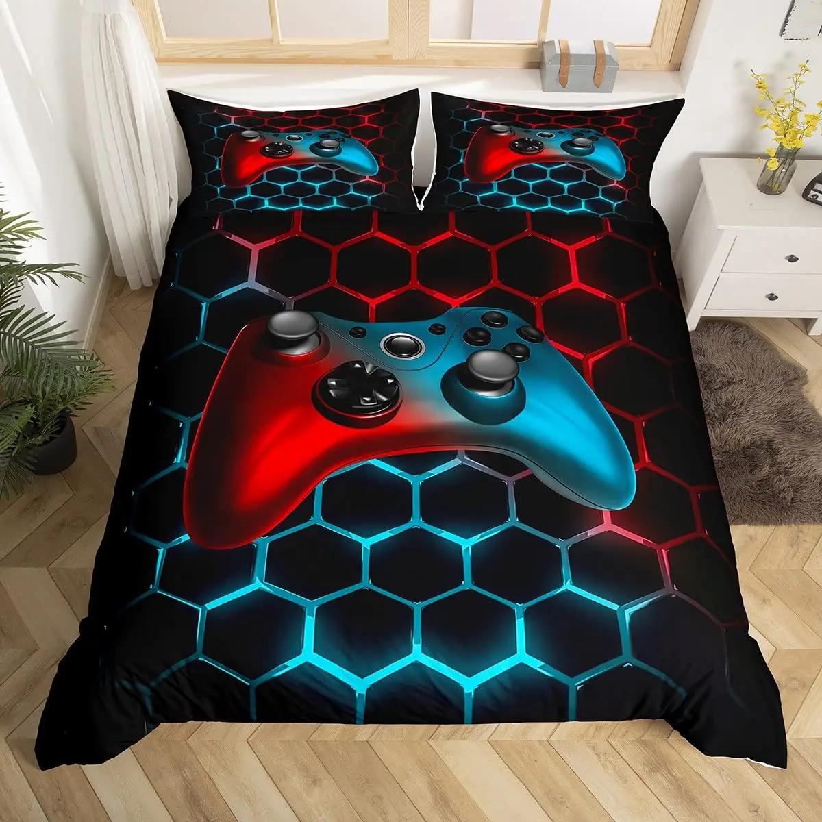 

Geometric Duvet Cover Multicolor Honeycomb Hexagon Bedding Set Geometric Theme Metal Texture Streamline Polyester Qulit Cover 70x133cm 2pcs