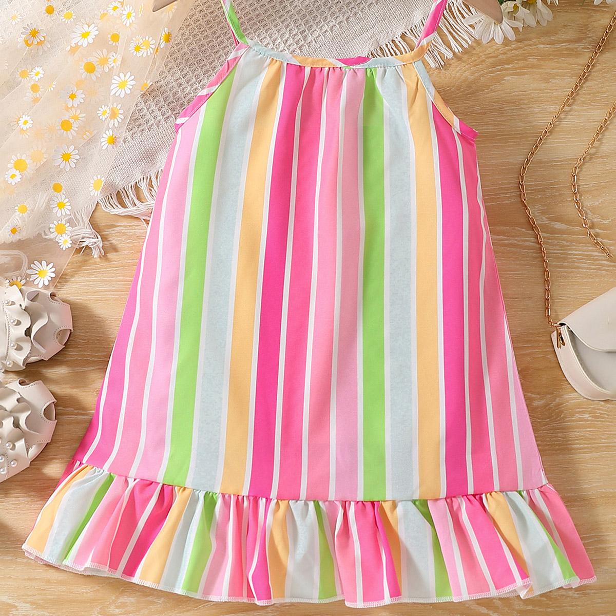 

Платье-халтер в цветную полоску для девочек от 9 месяцев до 5 лет 110(4-5Y)