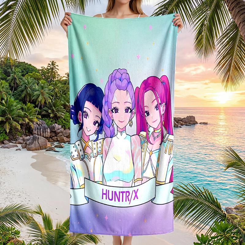 Kpop Hunter Fashion Beach Towel: Ideal for Summer Adventures Soft, Absorbent and Quick Drying Suitable for Swimming and Bathing