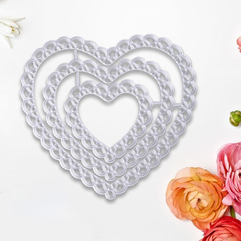 Handmade DIY Openwork Heart Cutting Die Carbon Steel Cuts for Decor Card
