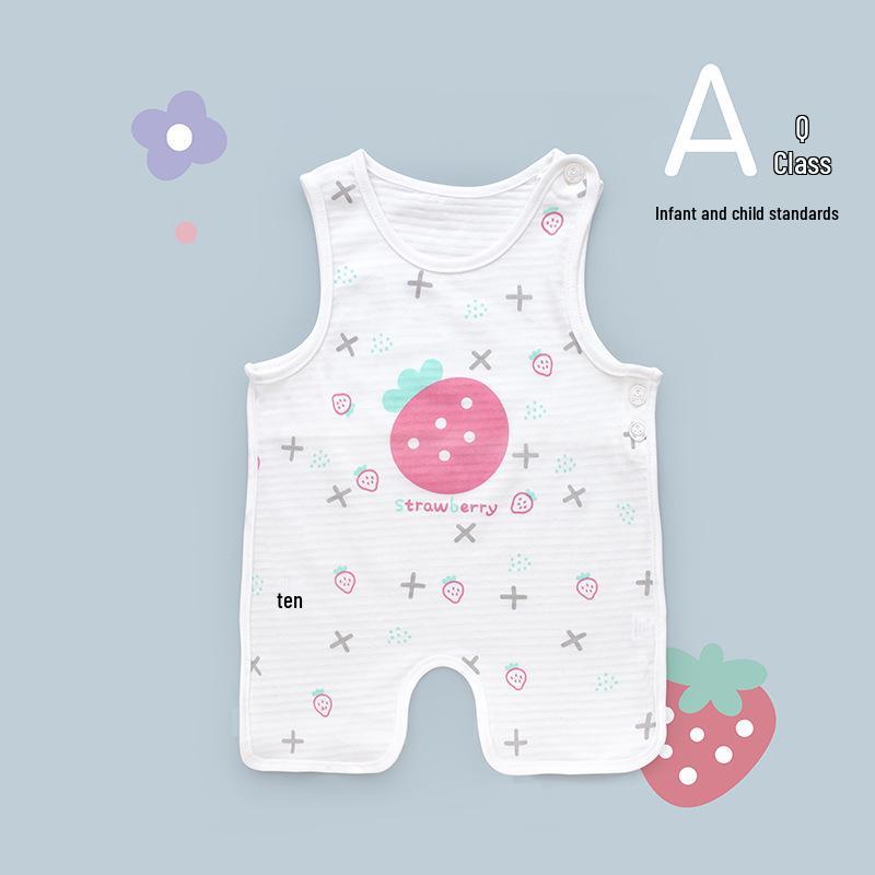 Bavoir d'été mignon Tao Baby en coton à demi-dos et leggings fins protecteur de ventre pour nouveau-nés